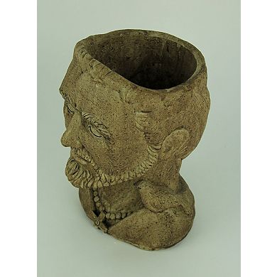 Designer Stone Driftwood Grey St. Francis Head Concrete Planter