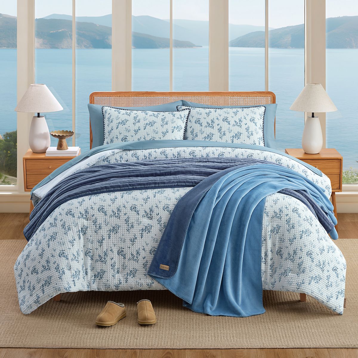 Bearpaw Talley Waffle Comforter Set with Shams - FULL/QUEEN