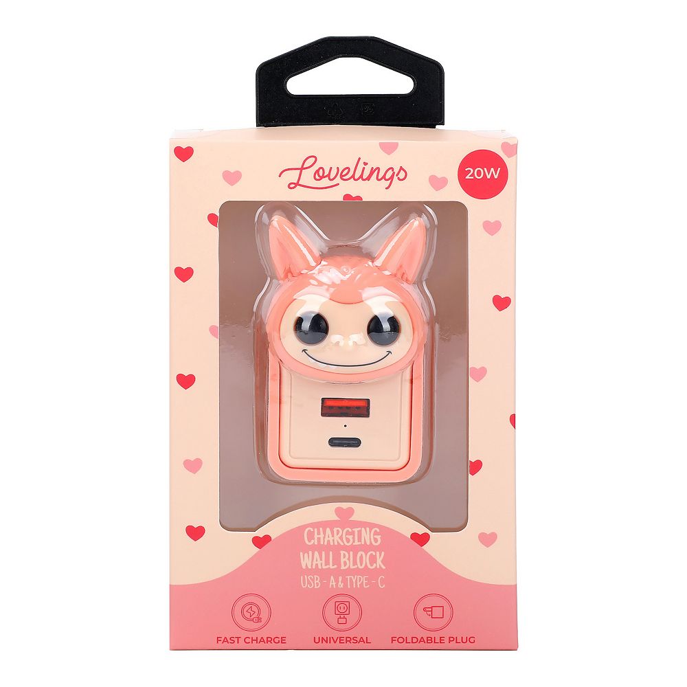 iJoy Lovelings Twixies Dual-Port Wall Charger – 20W USB-C + USB-A Fast ...