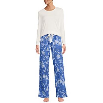 Women's Lands' End Pajama Gift Long Sleeve Top & Flannel Pajama Pants Set