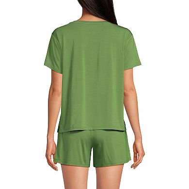 Women's Lands' End Cooling Pajama Short Sleeve Top & Pajama Shorts Set