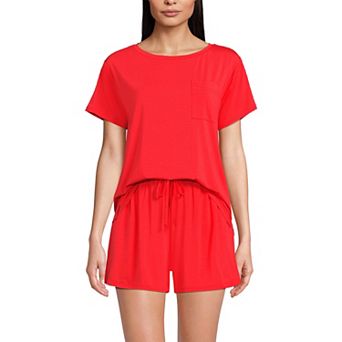 Women's Lands' End Cooling Pajama Short Sleeve Top & Pajama Shorts Set