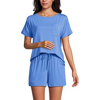 Women's Lands' End Cooling Pajama Short Sleeve Top & Pajama Shorts Set