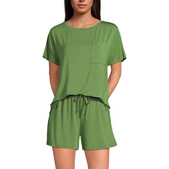 Women's Lands' End Cooling Pajama Short Sleeve Top & Pajama Shorts Set