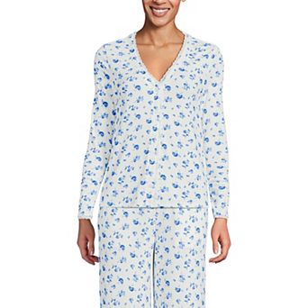 Petite Lands' End Pointelle Long Sleeve Pajama Cardigan
