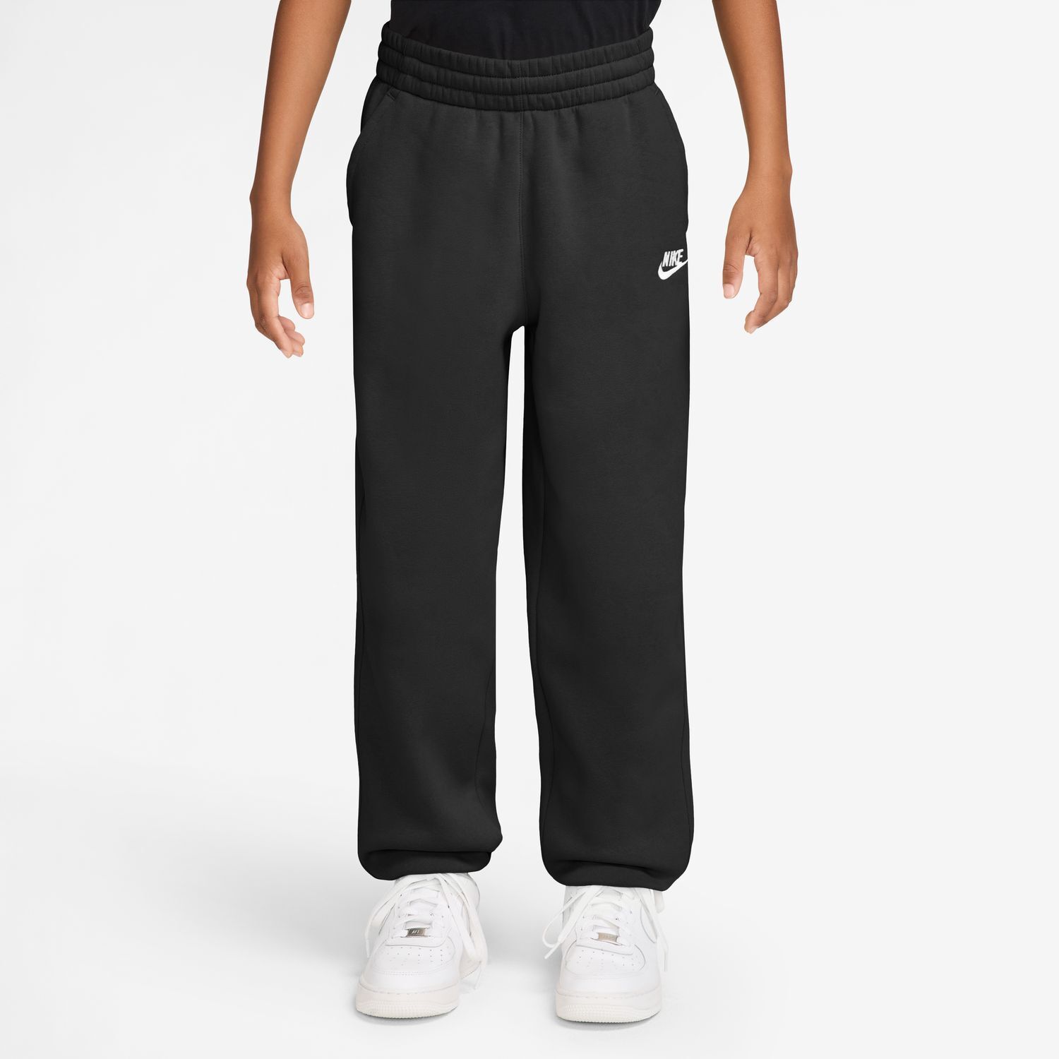 Брюки Nike Sportswear Club Fleece Loose для мальчиков, цвет: Чёрный — фото 1