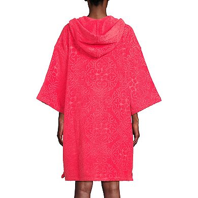 Women's Lands' End Terry Sleeve Pullover Hooded Spa Robe