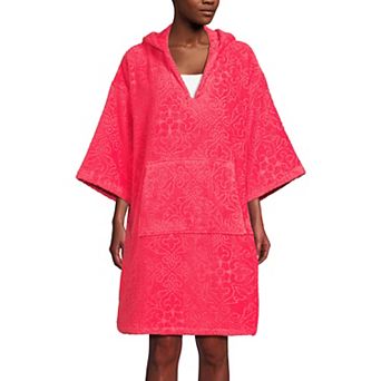 Women's Lands' End Terry Sleeve Pullover Hooded Spa Robe