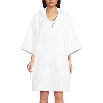 Women's Lands' End Terry Sleeve Pullover Hooded Spa Robe