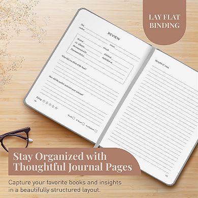 Rileys & Co Grey Reading Journal Review Log Tracker