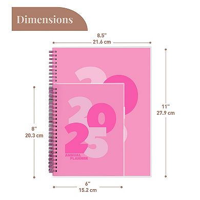 Rileys & Co 2025 Chunky Planner Pink 6x8in Weekly