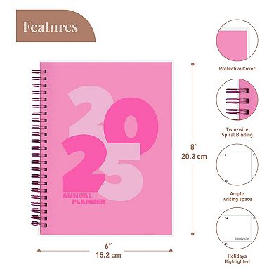 Rileys & Co 2025 Chunky Planner Pink 6x8in Weekly