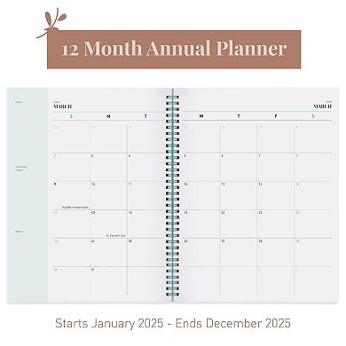 Rileys & Co 2025 Deco Planner Teal 8.5x11in Weekly Monthly