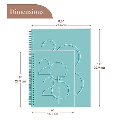 Rileys & Co 2025 Deco Planner Teal 8.5x11in Weekly Monthly