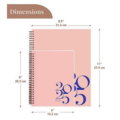 Rileys & Co 2025 Classic Planner Pink 6x8in Weekly
