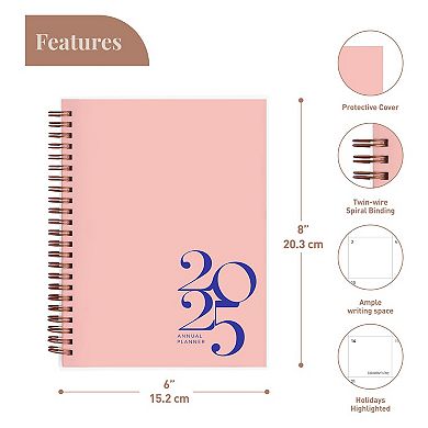 Rileys & Co 2025 Classic Planner Pink 6x8in Weekly