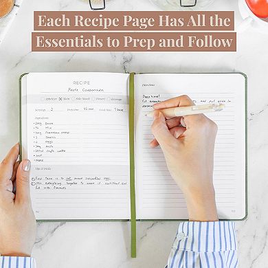 Rileys Recipe Book Green 8x6in Binder Blank Recipes