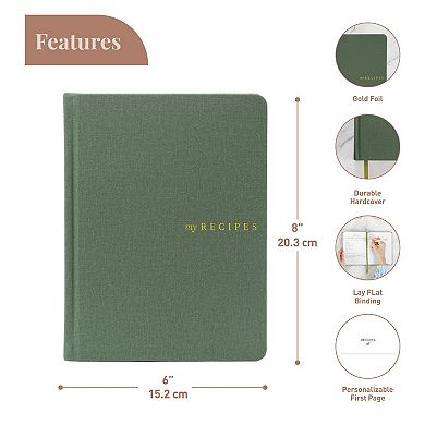 Rileys Recipe Book Green 8x6in Binder Blank Recipes