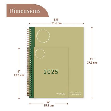 Rileys & Co 2025 Simple Planner Green 6x8in Weekly