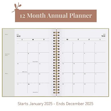 Rileys & Co 2025 Serif Planner Green 6x8in Weekly
