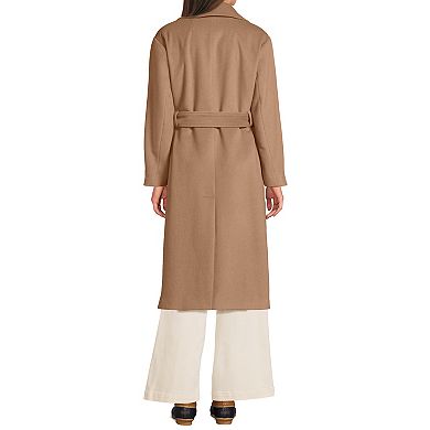 Women's Lands' End Wool Wrap Long Coat