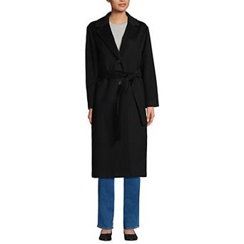 Women's Lands' End Wool Wrap Long Coat