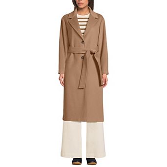 Women's Lands' End Wool Wrap Long Coat