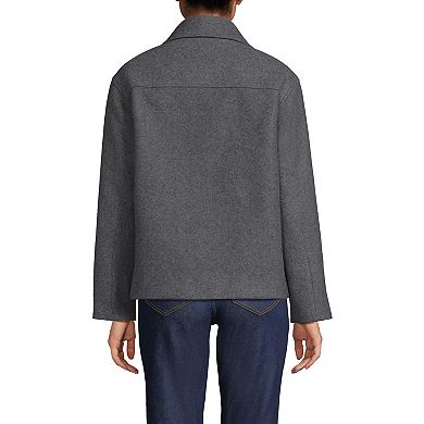 Women's Lands' End Wool Touch Button Front Shirt Jacket