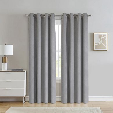 100% Polyester Duo Reversible Tone Textured Blackout Grommet Curtain Panel