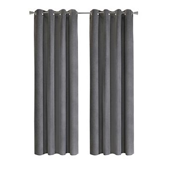 100% Polyester Duo Reversible Tone Textured Blackout Grommet Curtain Panel