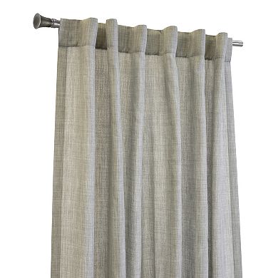 100% Polyester Johnstown Light Filtering Faux Linen Textured Dual Header Curtain Panel