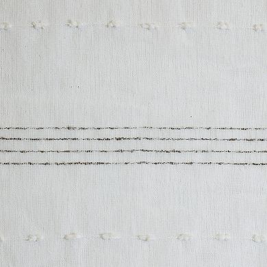 100% Polyester Jasper Sheer Faux Linen Stripe Grommet Curtain Panel