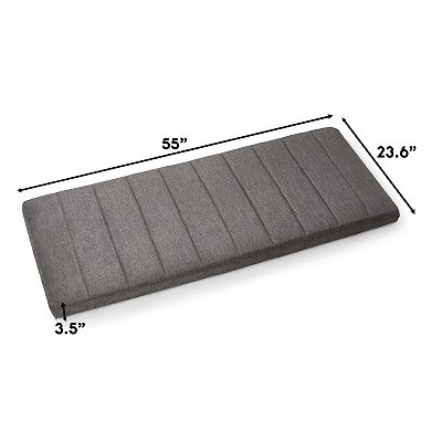 Nestl Green Tea Memory Foam Mattress with Upholstered Channel Stitched Headboard
