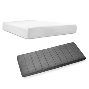 Nestl Green Tea Memory Foam Mattress with Upholstered Channel Stitched Headboard