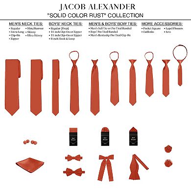 Jacob Alexander Infant & Toddler 8" Solid Pre-Tied Hook-and-Loop Necktie