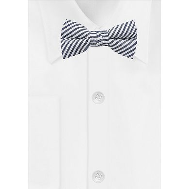 Jacob Alexander Boys' Seersucker Striped Pre-Tied Bow Tie Adjustable