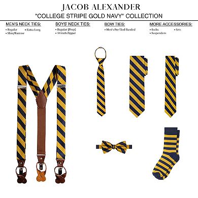 Jacob Alexander Boys' 14" College Stripe Pre-Tied Zipper Necktie