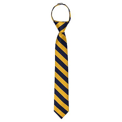 Jacob Alexander Boys' 14" College Stripe Pre-Tied Zipper Necktie