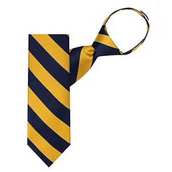 Jacob Alexander Boys' 14" College Stripe Pre-Tied Zipper Necktie