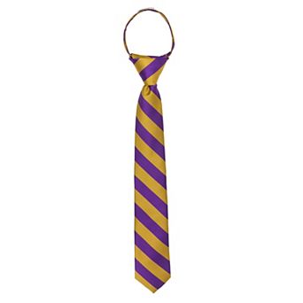 Jacob Alexander Boys' 14" College Stripe Pre-Tied Zipper Necktie
