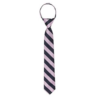 Jacob Alexander Boys' 14" College Stripe Pre-Tied Zipper Necktie