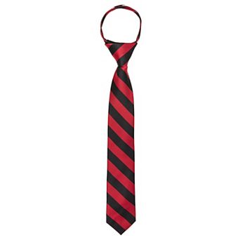 Jacob Alexander Boys' 14" College Stripe Pre-Tied Zipper Necktie