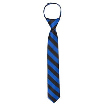 Jacob Alexander Boys' 14" College Stripe Pre-Tied Zipper Necktie