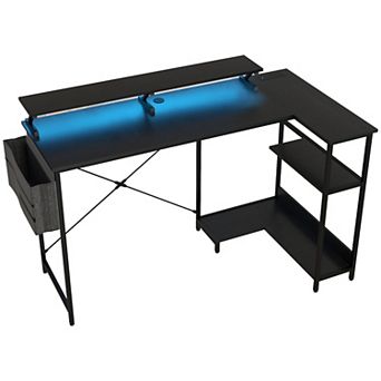 HOMCOM 58inch Reversible L Shaped Desk, Corner Computer Desk