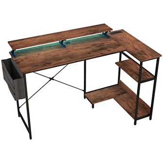 HOMCOM 58inch Reversible L Shaped Desk, Corner Computer Desk