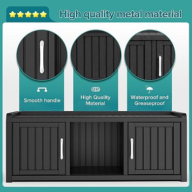 Storage Cabinet 120 Gallon Shoe Cabinet Resin Shoe Bench with Storage for Shoes Accessories