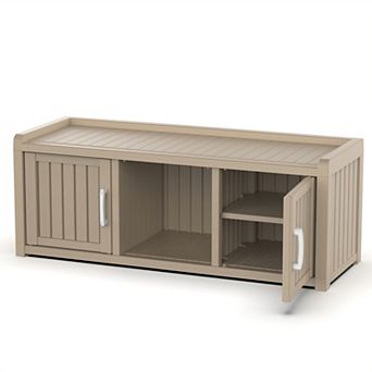 Storage Cabinet 120 Gallon Shoe Cabinet Resin Shoe Bench with Storage for Shoes Accessories