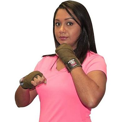 Amber Fight Gear 180" Semi-Elastic Hand Wraps Hook & Loop for Boxing,Muay Thai, Sold as set of 2