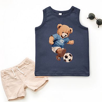The Juniper Shop Watercolor Soccer Bear Toddler Tank