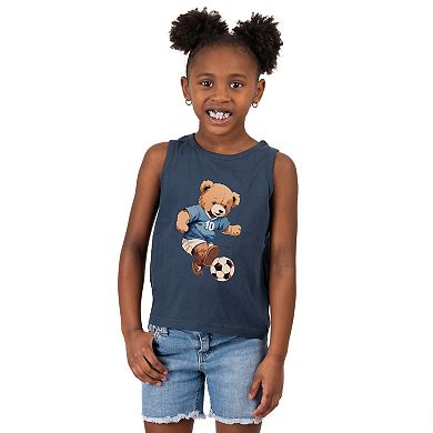 The Juniper Shop Watercolor Soccer Bear Toddler Tank